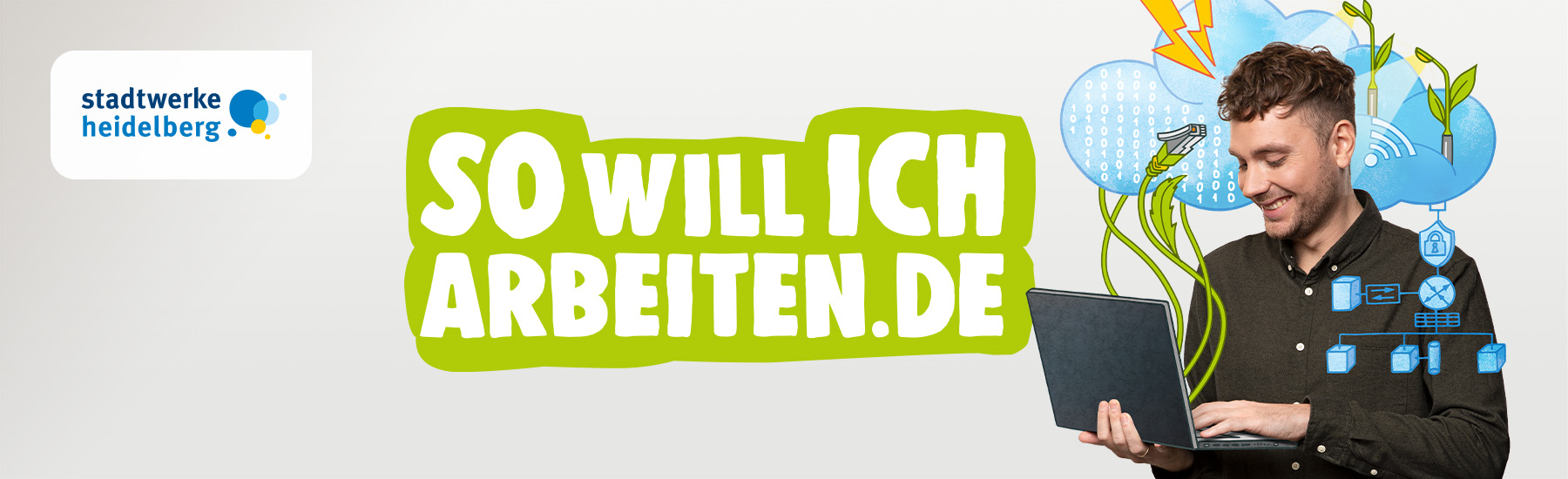 Mann mit Laptop